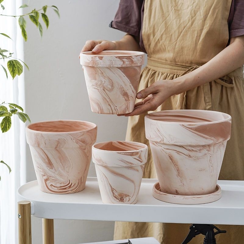 Ghiveci ceramic pentru suculente, rotund, colorat
