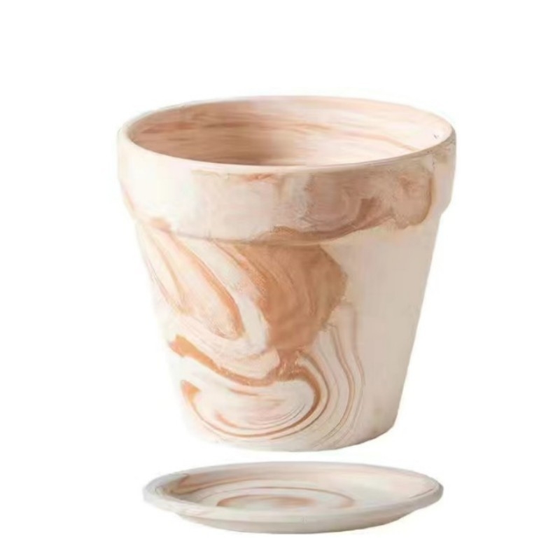 Ghiveci ceramic pentru suculente, rotund, colorat