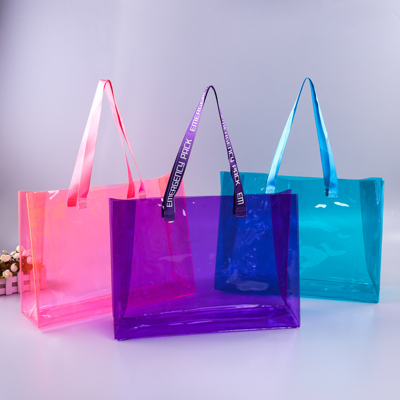 Geantă de mână din PVC transparentă, personalizată pentru cadouri și suveniruri, cu gravură la laser