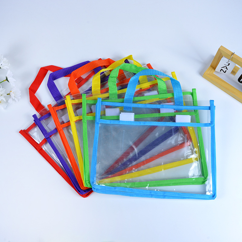 Geantă transparentă din PVC cu fermoar, culoare variată, capacitate mare, pentru cumpărături și depozitare în timpul călătoriilor, personalizabilă