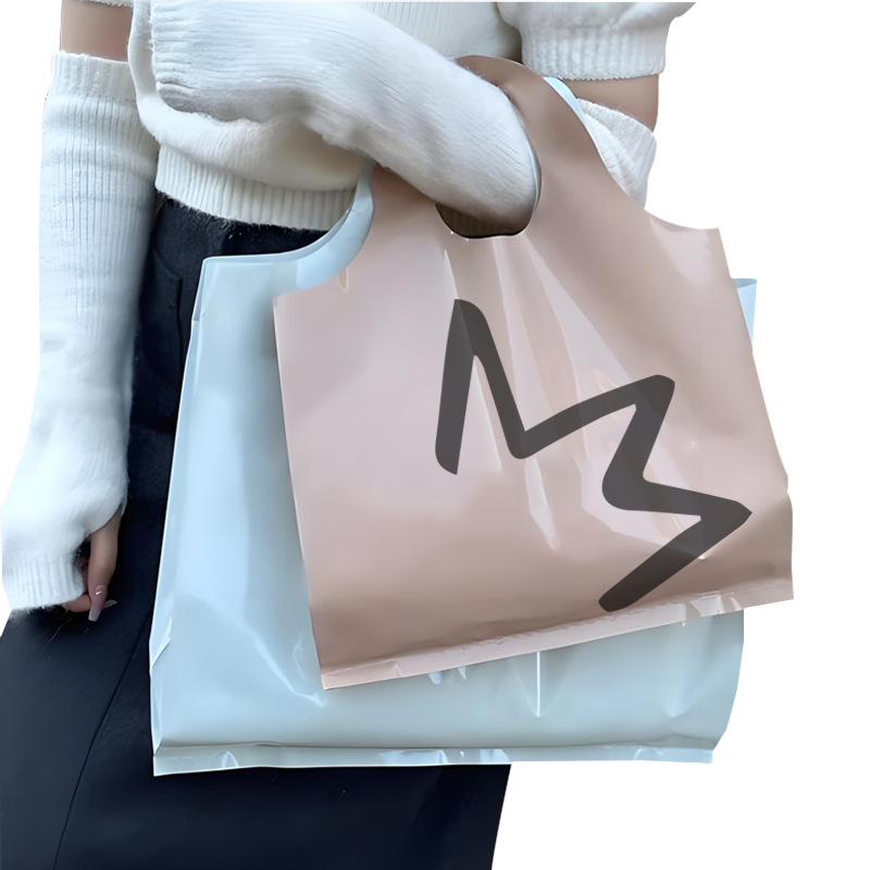 Geantă tote cu gură rotundă, personalizată, husă plastică modernă pentru cumpărături