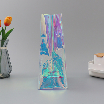 Geantă din PVC cu laser, cu mâner cu patru degete, pentru ambalare de produse de patiserie, decor floral și cadouri, logo personalizat