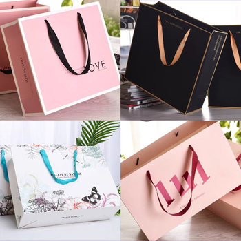 Pungi de cadouri din carton de înaltă calitate pentru magazin de îmbrăcăminte, pungi personalizate pentru ceai, sacoșe de suvenir premium