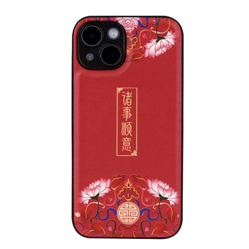 Carcasă pentru iPhone din piele sintetică, stil chinezesc