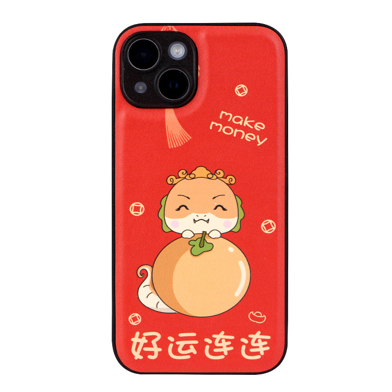 Carcasă pentru iPhone din piele sintetică, stil chinezesc