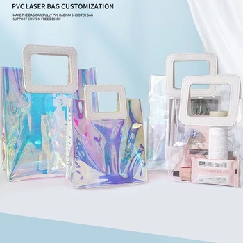 Geantă de mână transparentă din PVC, impermeabilă, mică, personalizabilă