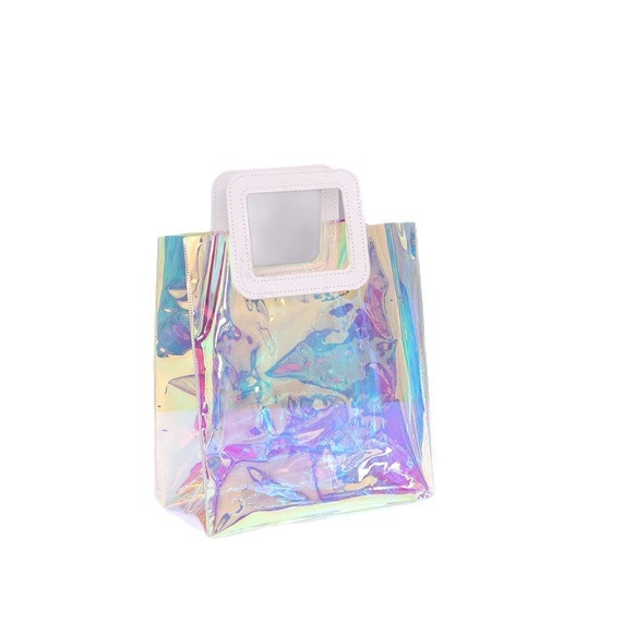 Geantă de mână transparentă din PVC, impermeabilă, mică, personalizabilă