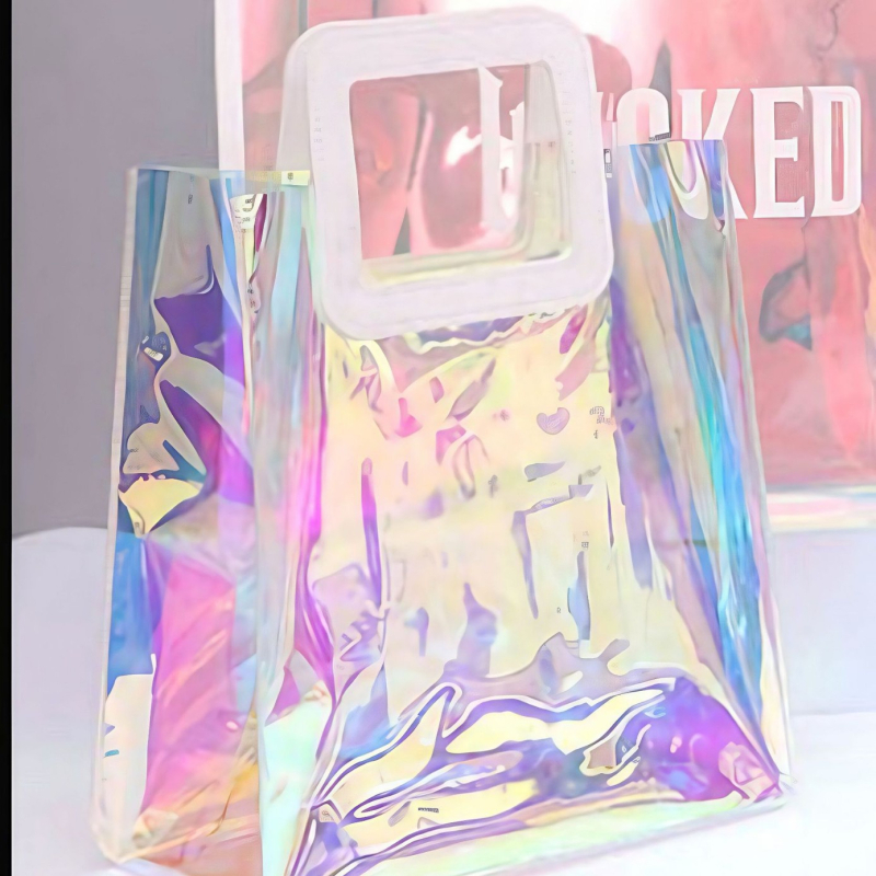 Geantă de mână transparentă din PVC, impermeabilă, mică, personalizabilă