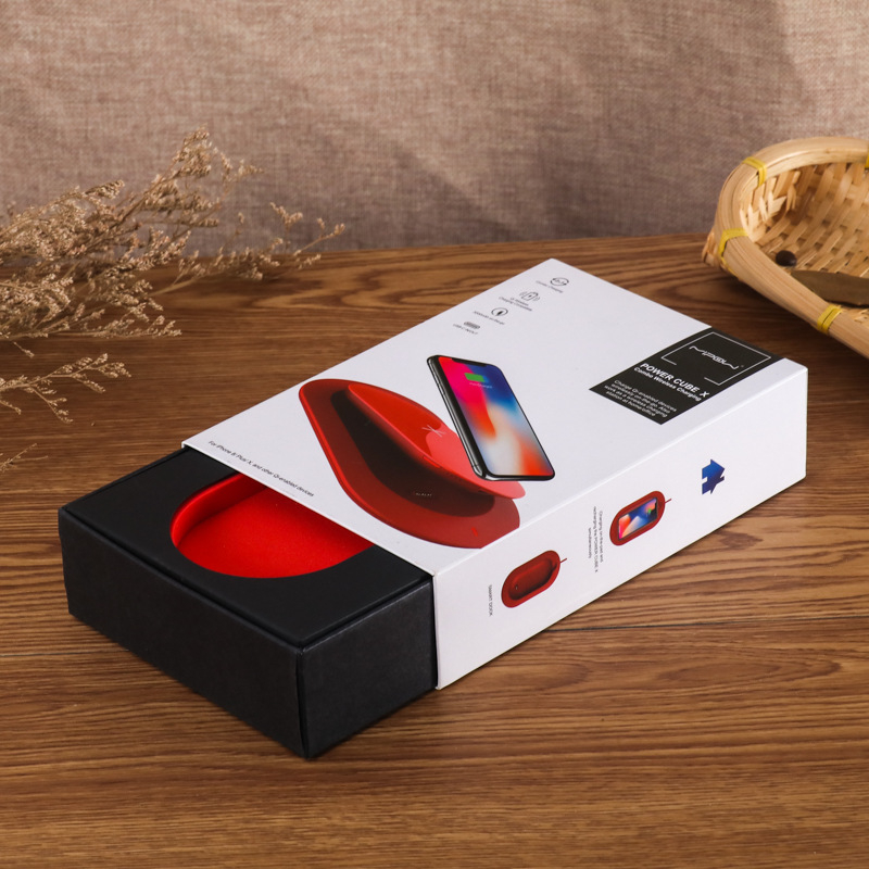 Cutie de ambalare pentru produse electronice cu card alb, cârlig și sertar, cutie cadou cu imprimare UV, cutie color pentru folie de protecție a ecranului telefonului și baterie