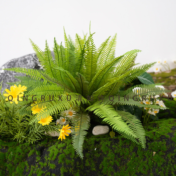 Ferigi artificiale pentru peisaje – Ferigă persană, perete cu plante tropicale pentru fotografie și decor de interior