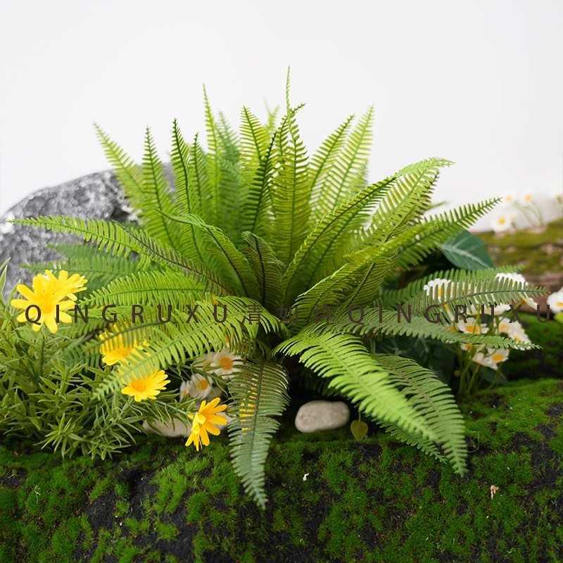 Ferigi artificiale pentru peisaje – Ferigă persană, perete cu plante tropicale pentru fotografie și decor de interior