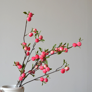 Mici mere artificiale Crabapple și fructe mici pentru aranjamente în sticlă și decor floral