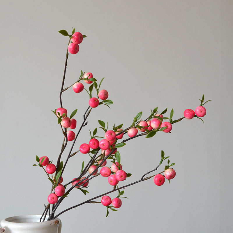 Mici mere artificiale Crabapple și fructe mici pentru aranjamente în sticlă și decor floral