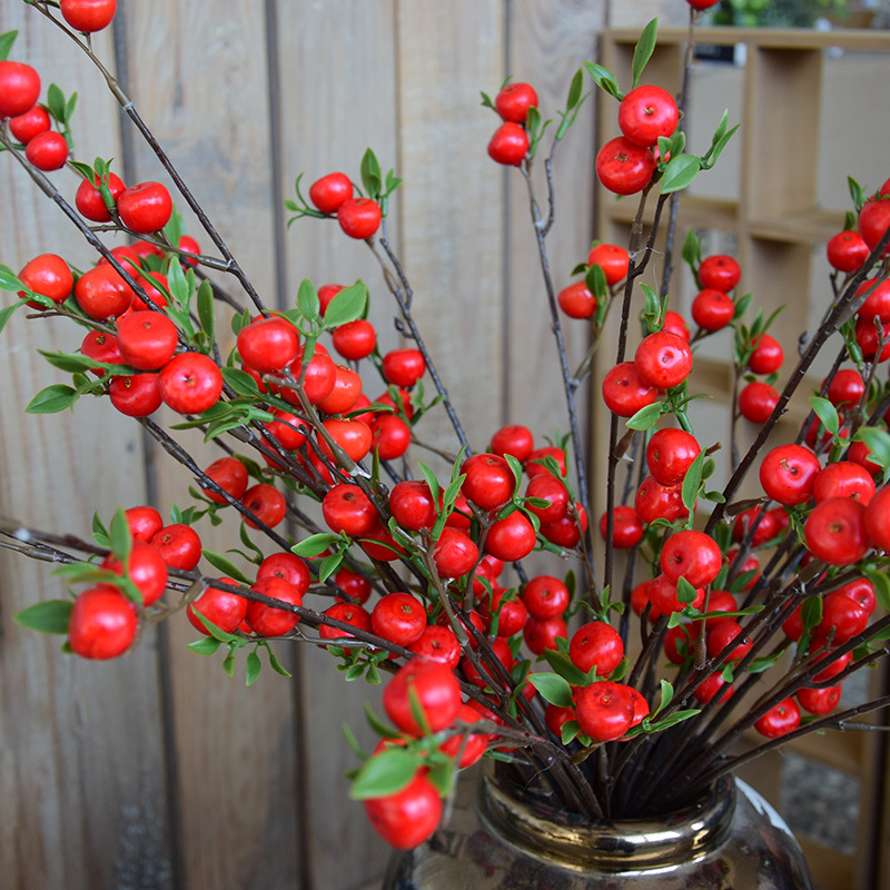 Mici mere artificiale Crabapple și fructe mici pentru aranjamente în sticlă și decor floral
