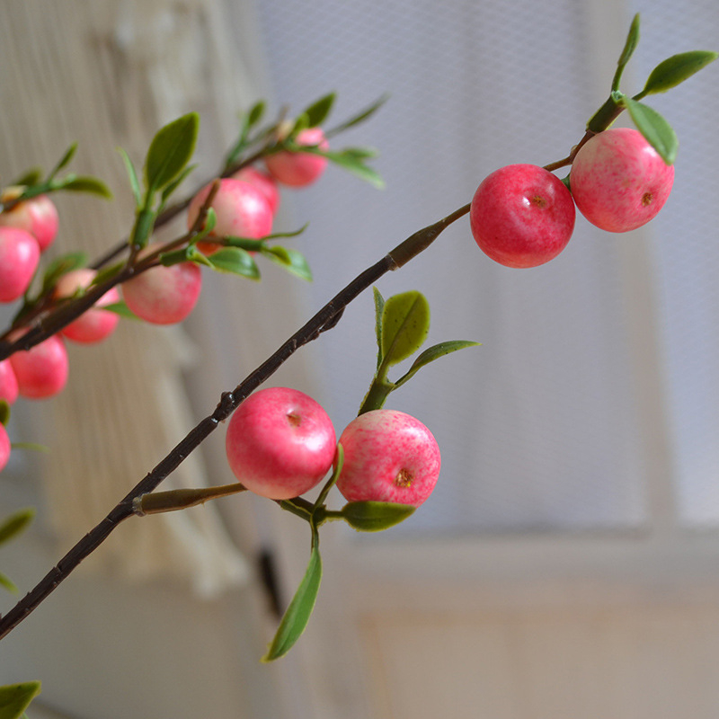 Mici mere artificiale Crabapple și fructe mici pentru aranjamente în sticlă și decor floral