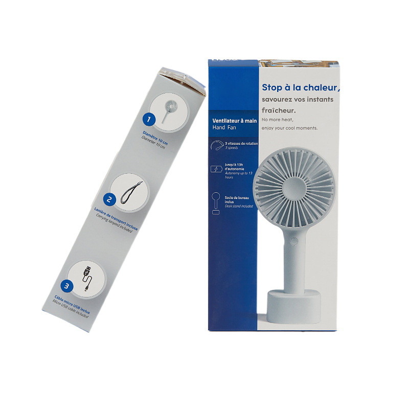 Prijenosna ručna mini USB ventilator kutija za pakiranje, prilagođena blister kutija u boji za stolni ventilator