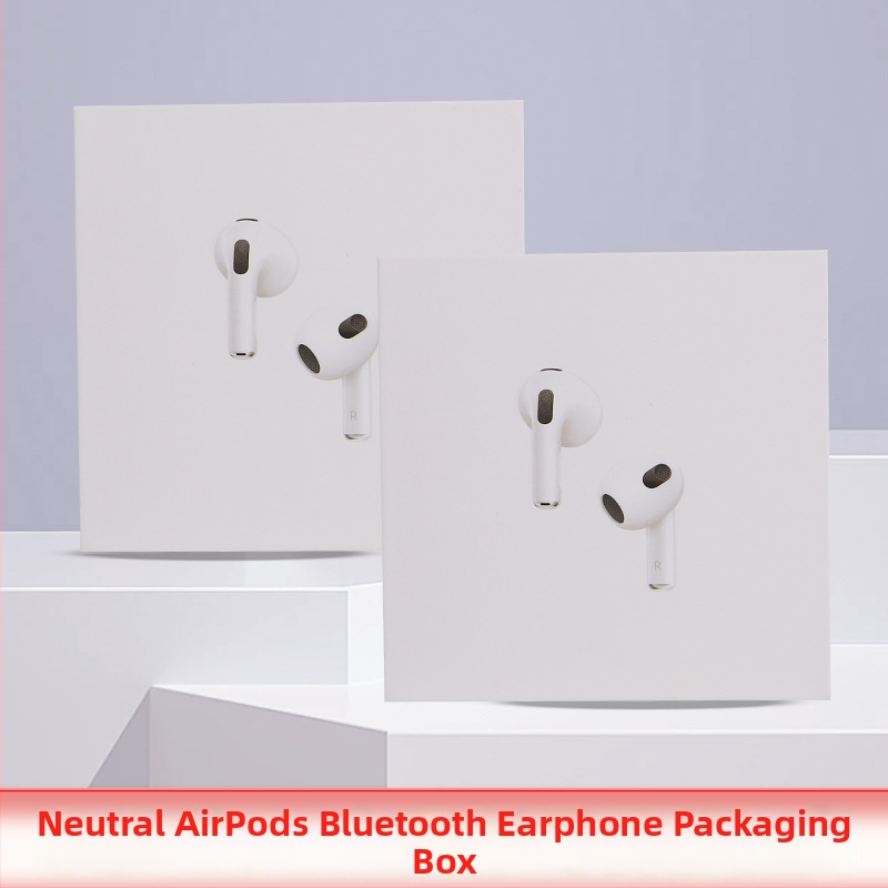 Neutrálne šedé kartónové balenie pre Bluetooth slúchadlá AirPods, generácie 4 a 5