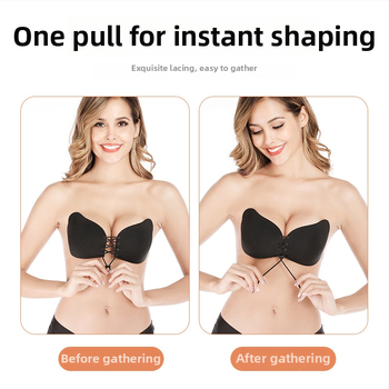Sutien fara bretele, cu acoperire pentru mameloane, push-up, respirabil, pentru rochie de mireasă