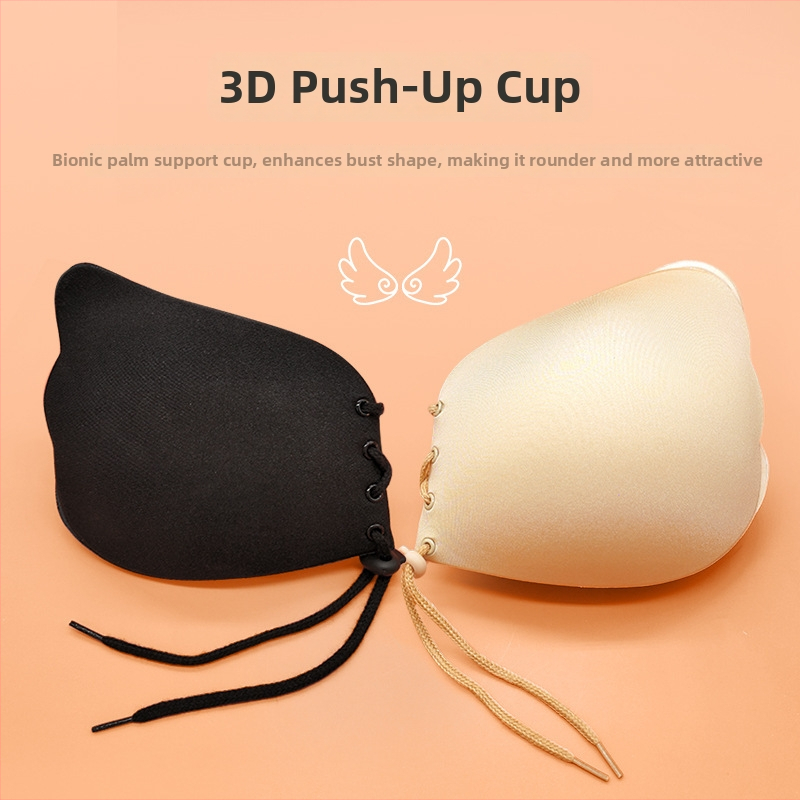 Sutien fara bretele, cu acoperire pentru mameloane, push-up, respirabil, pentru rochie de mireasă