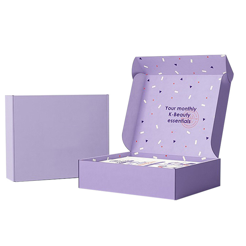 Cutie din carton ondulat cu sertar interior, compartimente pentru căști și brățară, carton imprimat pliabil.