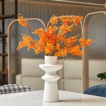 Ramură artificială Nantian Bamboo cu fructe roșii – decor pentru casă, hoteluri și recuzită foto pentru nuntă