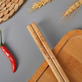 Bețișoare de bambus natural gravate, de înaltă calitate, fără lac, antiderapante, pentru uz casnic și în restaurante