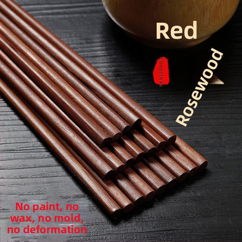 Bețișoare de lemn natural – set cu 10 perechi, din lemn roșu de santal și Padauk, fără vopsea și ceară, antiderapante, rezistente la mucegai și la temperaturi ridicate