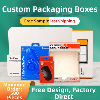 Design de cutie carton cu fereastră pentru căști Bluetooth, mouse și alte produse electronice