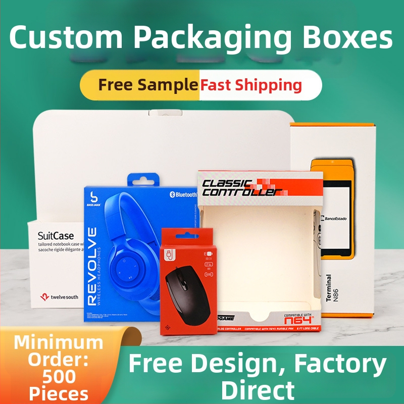 Design de cutie carton cu fereastră pentru căști Bluetooth, mouse și alte produse electronice