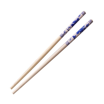 Bețișoare de bambus de unică folosință, cu design bleu-alb de porțelan, lucrate manual, ideale pentru ambalare pentru takeout, pentru hoteluri, nunți și uz casnic.