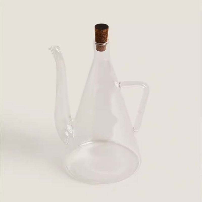 Sticlă de ulei din sticlă borosilicat de înaltă rezistență, capacitate mare, pentru bucătărie, sos de soia, oțet, ulei de susan și ulei de măsline, cu control al fluxului