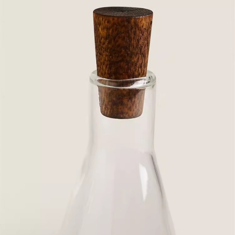 Sticlă de ulei din sticlă borosilicat de înaltă rezistență, capacitate mare, pentru bucătărie, sos de soia, oțet, ulei de susan și ulei de măsline, cu control al fluxului