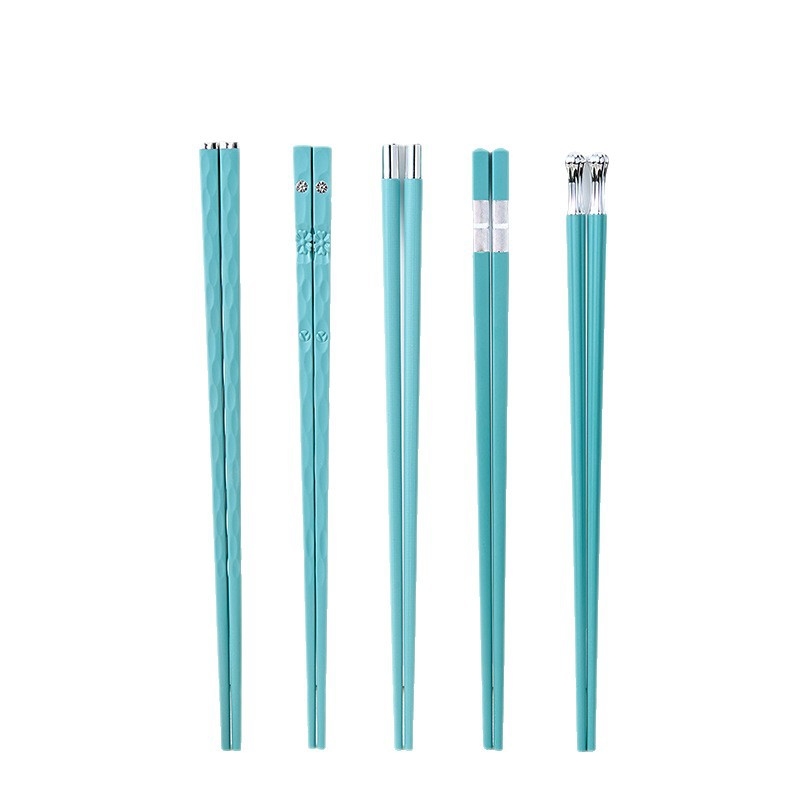 Bețișoare metalice pentru uz casnic, câte un set pentru fiecare persoană, masă sănătoasă cu împărțire a porțiilor, design minimalist proaspăt