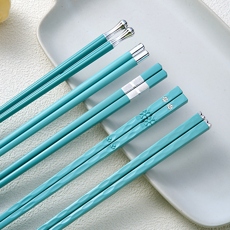 Bețișoare metalice pentru uz casnic, câte un set pentru fiecare persoană, masă sănătoasă cu împărțire a porțiilor, design minimalist proaspăt