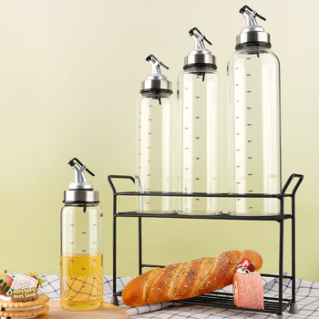 Sticlă de ulei din borosilicat, rezistentă la temperaturi înalte, cu dop etanș, pentru ulei, sos de soia, oțet matur și condimente.