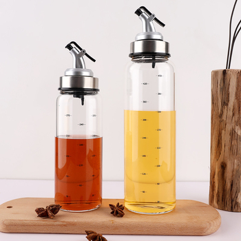 Sticlă de ulei din borosilicat, rezistentă la temperaturi înalte, cu dop etanș, pentru ulei, sos de soia, oțet matur și condimente.