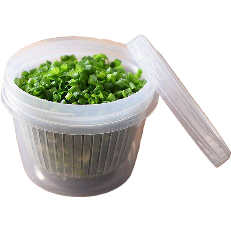 Set de recipiente pentru depozitare în frigider cu drenaj pentru ceapă verde, ghimbir și usturoi — recipiente din plastic sigilate