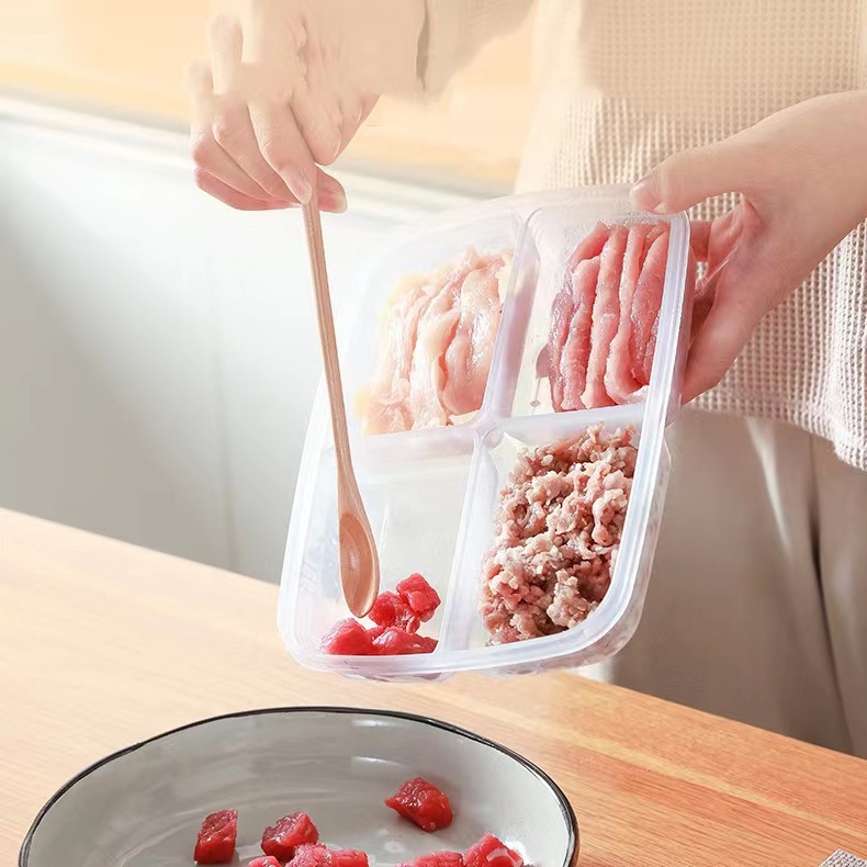 Plastična kutija za zamrzavanje s pregradama, 800–1000 ml, mikrovalno sigurna