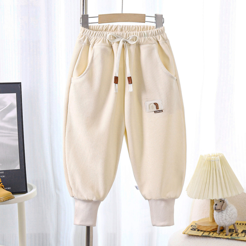 Corduroy gyerekeknek készült jogger nadrág, egyszínű, mindennapi casual nadrág gyermekeknek