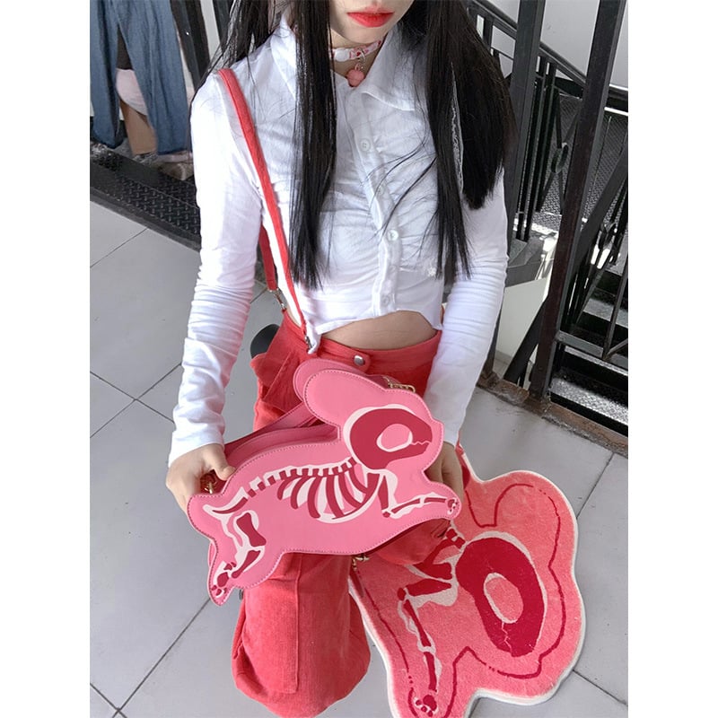 Ženska mala crossbody torba, gradski stil, PU koža, dizajn mrzovoljnog zeca