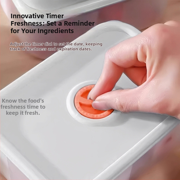 Cutie de depozitare a alimentelor cu temporizator, capacitate mare, stivuibilă, etanșă, cutie de prânz multifuncțională pentru birou