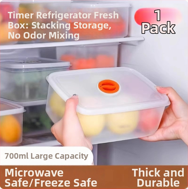 Cutie de depozitare a alimentelor cu temporizator, capacitate mare, stivuibilă, etanșă, cutie de prânz multifuncțională pentru birou