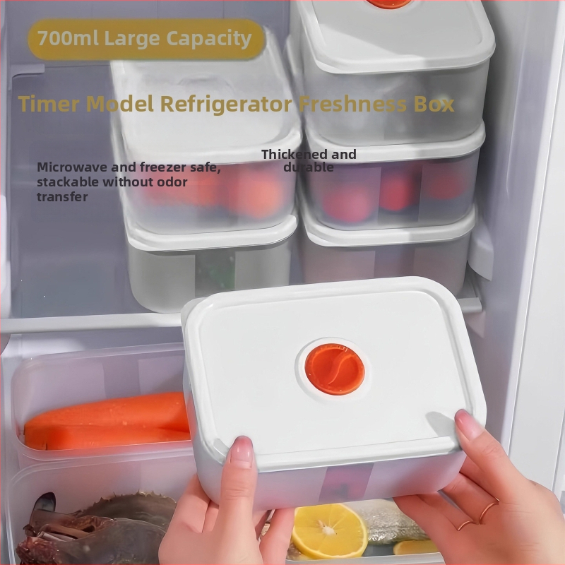 Cutie de depozitare a alimentelor cu temporizator, capacitate mare, stivuibilă, etanșă, cutie de prânz multifuncțională pentru birou