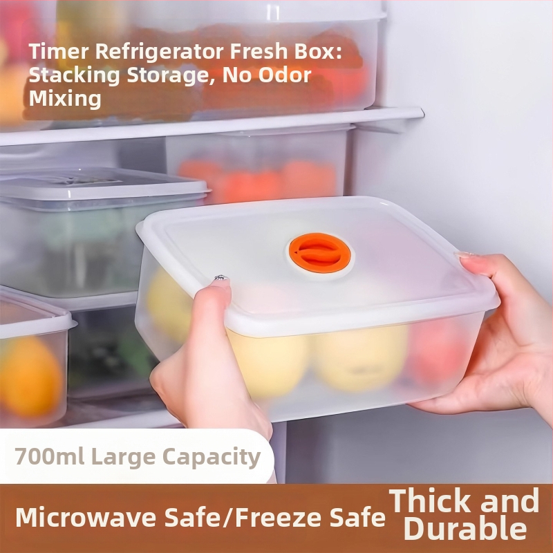 Cutie de depozitare a alimentelor cu temporizator, capacitate mare, stivuibilă, etanșă, cutie de prânz multifuncțională pentru birou