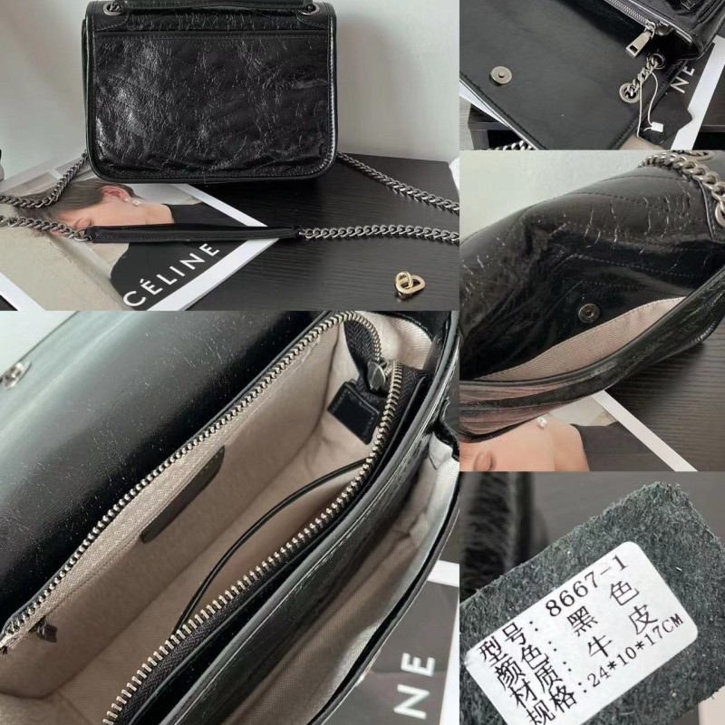 Ženska mala crossbody torbica s lancem od prave kože, messenger stil, proljeće 2025