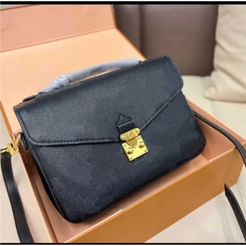 2024 nova klasična monogramska messenger torba od prave kože, s lancem i žutom cvjetnom logom, za žene