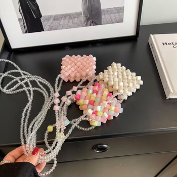 Prozirna mini crossbody torba u pastelnoj boji bombona, ružičasta, elegantan ženski dodatak