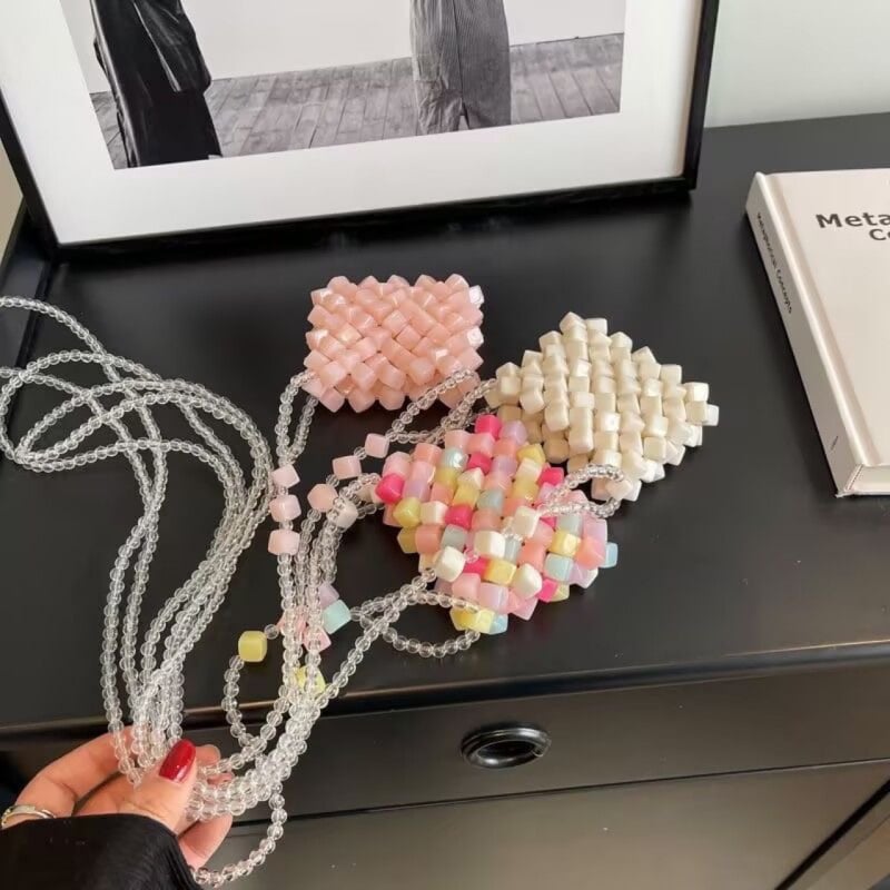Prozirna mini crossbody torba u pastelnoj boji bombona, ružičasta, elegantan ženski dodatak