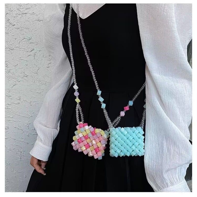 Prozirna mini crossbody torba u pastelnoj boji bombona, ružičasta, elegantan ženski dodatak