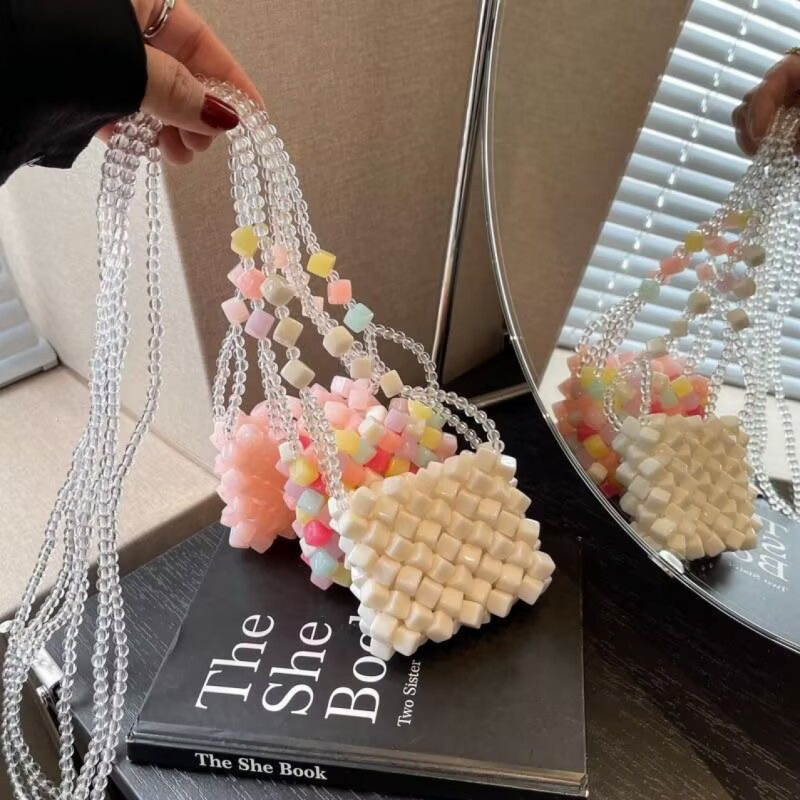 Prozirna mini crossbody torba u pastelnoj boji bombona, ružičasta, elegantan ženski dodatak